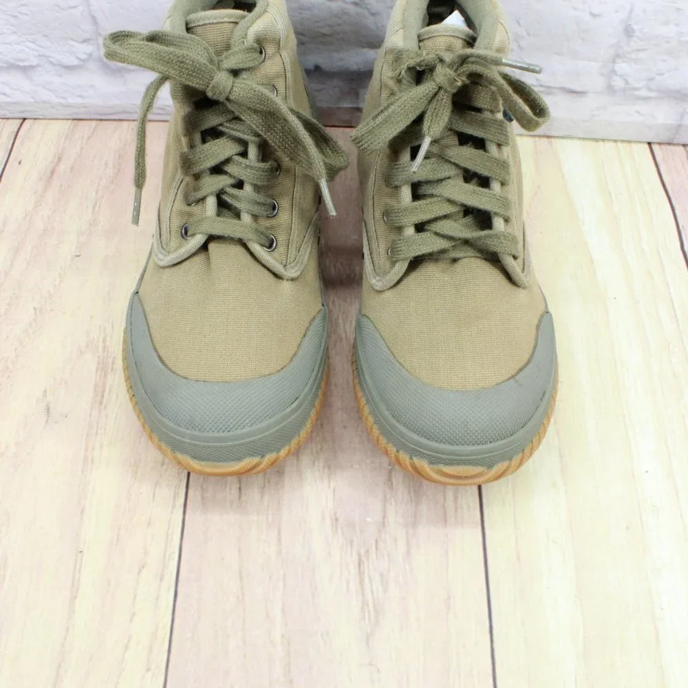LL Bean Green Canvas Lace Up Casual Ankle Sneakers Shoes Size 7 Medium - Picture 5 of 9